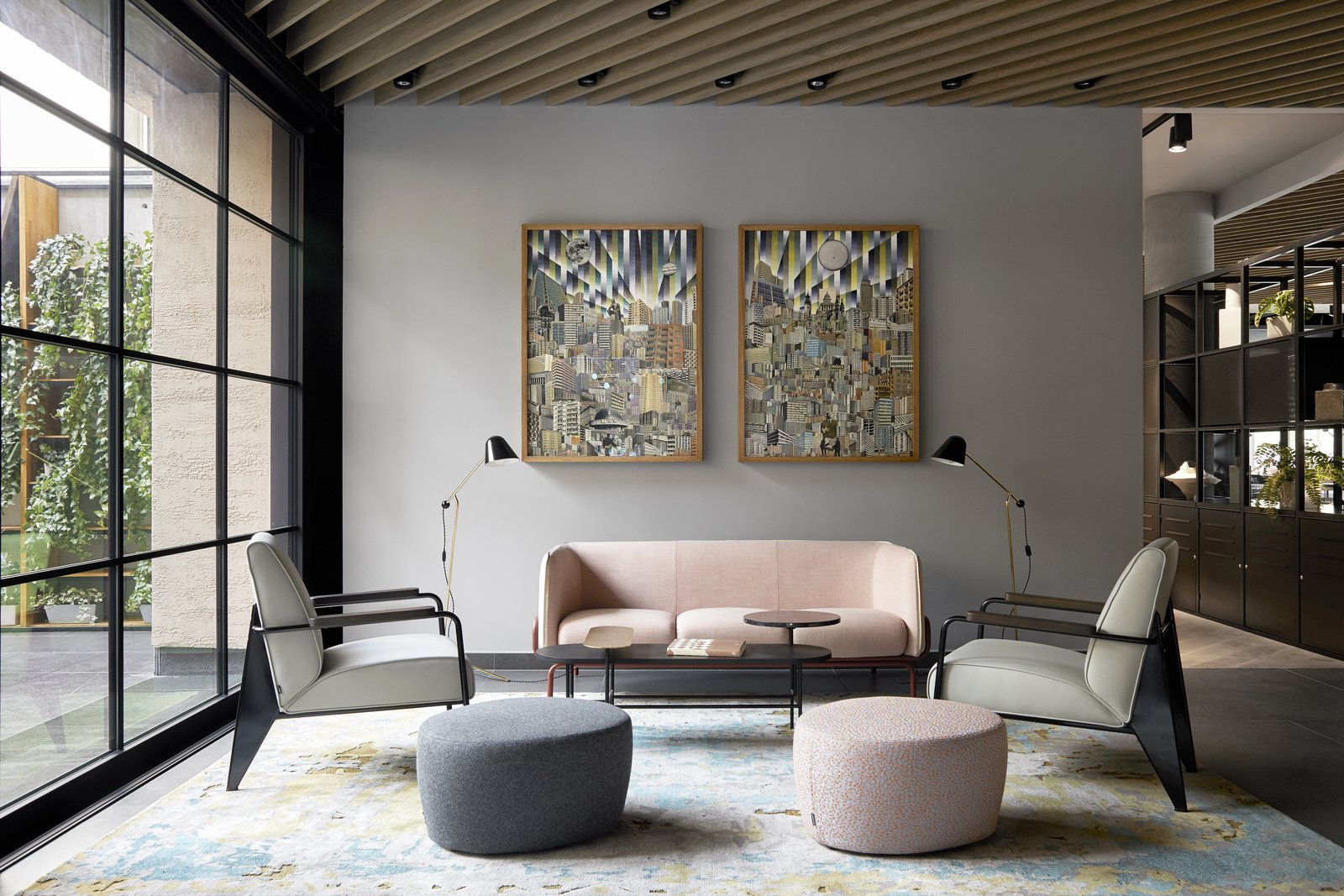 Artwork by local artists can be found throughout the communal spaces and individual rooms.